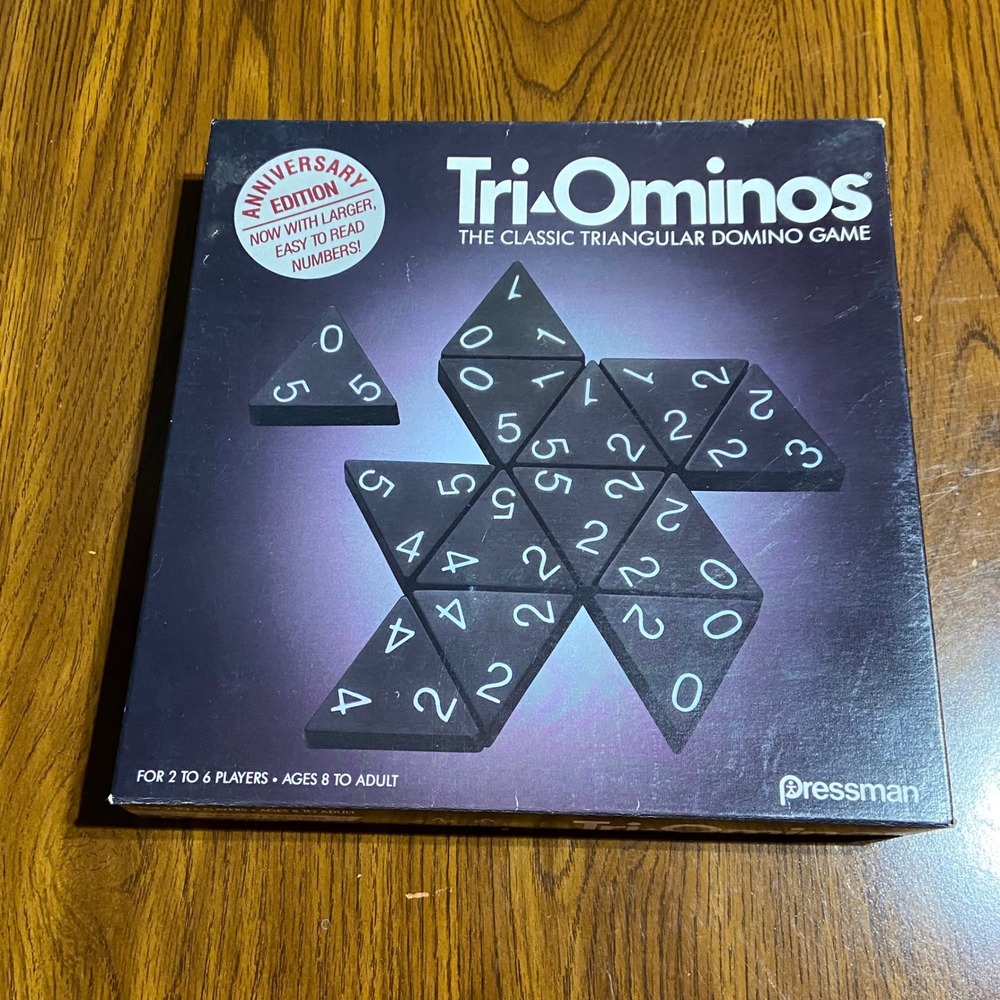 Pressman Tri-Ominos Anniversary Edition 1993 Classic Triangular Domino Game NOS